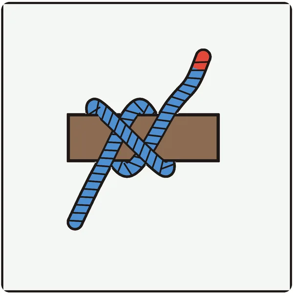 Clove hitch around a wooden pole, step 3